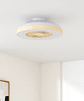 Cool 23 Inch LED Ceiling Fan With Remote Control, Dimmable Light And 3 Color Temperatures White Neutral Warm installed on ceiling