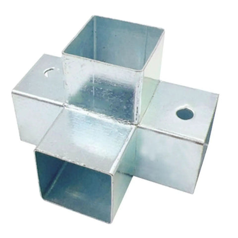 Tough As Nails 4 Way Square Tube Connectors For 1x1 1.5x1.5 And 2x2 Inch Metal Pipe 15 Piece Set in zinc steel finish.