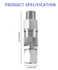 360 Degree Swivel Sprayer Joint For Airless Hoses Stainless Steel Heavy Duty 1 Quarter Inch Connector For Spray Gun Hose High Pressure Swivel Fitting Durable Graco Paint Sprayers Hose Adapter 3 Piece Set, 6.4cm size