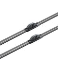 All Weather Windshield Wiper Blades 22 Inch Pair straight beam design with dual rubber and graphite coating for streak-free visibility.