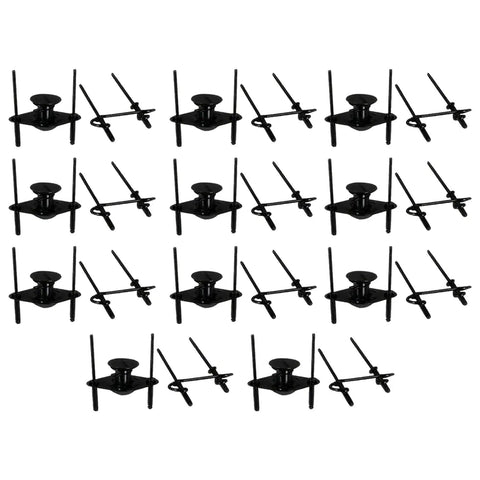 Black Self Ejecting Quarter Turn Fasteners With Springs And Plates For Atv Utv Sheet Metal And Door Panels 10 Pack viewed from above, showcasing design and components.