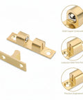 Cabinet Door Catch Magnetic Latch With Solid Copper Build And Gold Tone Finish for wardrobe cupboards and kitchen cabinets