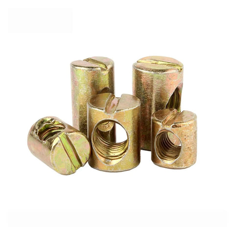 Barrel Nuts And Bolts Set For Furniture Cross Dowel Slotted Zinc Plated Multi Size Pack Heavy Duty And Solid For Quick Fixes And Strong Joints