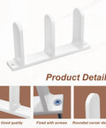 4-Piece Sliding Closet Door Floor Guides Set In White Acrylic, Practical Bottom Guides For 1-3/8 Inch Thick Doors, Includes 8 Screws