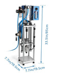 Vertical Injection Molding Machine Semi Automatic Pneumatic Plastic Extruder 0-15g Per Shot, 110V, dimensions labeled