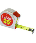 Built Different Heavy Duty 12 Foot Power Return Tape Measure Professional Contractor Grade with bright yellow numerals and belt clip.