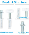 Four Pack Bi Fold Door Top Roller Kit Spring Loaded Top Pivot Hardware showing plastic, metal, and spring components.