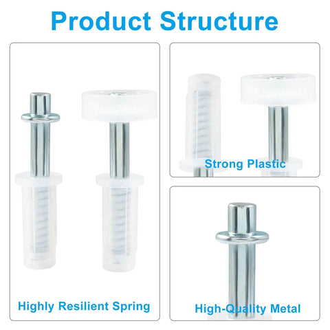 Four Pack Bi Fold Door Top Roller Kit Spring Loaded Top Pivot Hardware showing plastic, metal, and spring components.