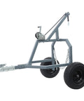 ATV Log Skidding Arch With 1600 Lbs Capacity Rugged Manual Winch side view showing winch and 16 inch grip tires