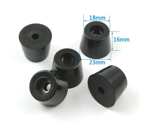 Heavy Duty Rubber Feet Pads For Home Furniture And Wooden Chairs Kick Butt Scratch Shields Smooth Gliding Floor Savers Easy Peel And Stick 48 Piece Set, black rubber pads with dimensions 23x18mm.