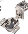 Compact Soft Close Hinge With Blumotion 39C For Face Frame Cabinets, 110 Degree Swing, One And Three Eighths Inch Overlay, Screw On Mount, Space Saving Damping Inside Cup, 4 Pack By Blum, shown with screws