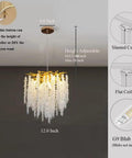 Gold Finish Crystal Tree Branch Chandelier With K9 Crystal Raindrop Pendants For Bedroom Living Room Dining Room And Entryway 12 Inch Diameter Ceiling Light Fixture With Tassels And Elegant Nature Inspired Design With Hot Vibe, height adjustable