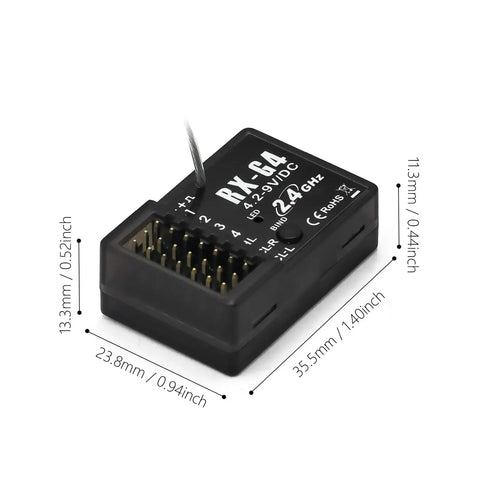 4CH 2.4Ghz RC Receiver With Light Control For Cars And Boats, Lightning Fast 2ms Response, FHSS 67 Channel Spread Spectrum