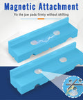 Heavy Duty 5 Inch Magnetic Vise Jaws Soft Pads 1 Pair Thick Rubber Vice Grips Covers showing magnetic attachment features.