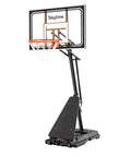 Portable Outdoor Basketball Hoop With 44 Inch Shatterproof PC Backboard Game Day Ready Height Adjustable 5.3 To 10 Feet Stepless