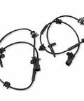 Straight Swap Front Left And Right Abs Wheel Speed Sensor Active Two Pin No Drama Direct Fit For OE 1188761-00-A V58-72-0007 0265011597 showing two sensors with black wires and connectors.