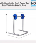 Hella Sturdy Tabletop Bubble Wrap Dispenser With Adjustable Roll Holder For Thick Foam Packaging Makes Shipping A Total Snap Fits Wide Rolls Up To 48 Inches No Sweat Galvanized Steel Rack showing stable chassis and small footprint.