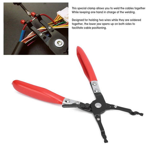 Stainless Steel Car Soldering Pliers And Wire Welding Clamps For Auto Maintenance And Repair, Pickup Aid Hand Tools with red handles