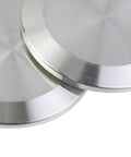 Two stainless steel tri-clamp end caps for 1.5-inch (38 mm) tube OD