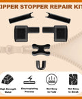 Close-up of zipper stopper repair components from 144 Piece Universal Zipper Repair Kit For Everyday Use A Must Have With Four Zipper Sizes 3 5 8 10.