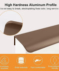 Close-up of Curved Aluminum Finger Edge Drawer Pulls 120mm Brown 16 Pack in modern style, highlighting aluminum profile and features.