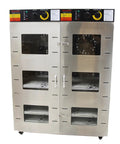 Tough as Nails 304 Stainless 60 Tray Food Dehydrator 3000W Dual Chamber with transparent windows and adjustable timer.