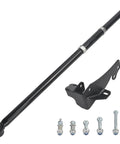 Beefed Up Front Adjustable Panhard Track Bar For 0 To 4 Inch Lift Heavy Duty Off Road Track Rod With Quiet Smooth Bushing Optimized Lubrication For Long Lasting Stability And Rock Solid Steering, black steel bar with bushing and brackets