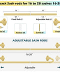 Wrap Around Blackout Curtain Rod 16-28 Inch Adjustable 5/8 Inch Curved Window Rod For Room Darkening, Gold 2 Pack