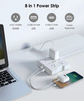 Ultra Fast PD20W USB C Power Strip With Surge Protection, 4 AC Outlets, 2 USB A Ports And 2 Fast Charging USB C Ports on desk