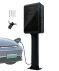 Heavy Duty Outdoor EV Charger Enclosure With Pedestal Stand Waterproof Lockable Storage Box Universal Fit For Most Chargers with a car charging.