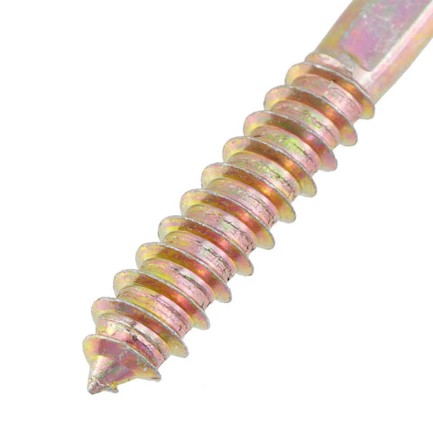 12 Pack Double Ended Screws M10 Hanger Bolts 10x100mm Carbon Steel Heavy Duty Fasteners For Wood And Metal Projects Easy Install And Secure Connection Ideal For Framing Decks Shelves And Heavy Construction Tasks close-up thread detail