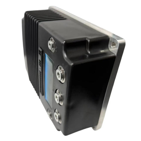 Heavy Duty Motor Speed Controller 12446661 angled view with black casing and aluminum heatsink, designed for utility vehicles.