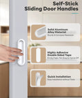 Self Adhesive Drawer Pull Handles 4 Inch White 4 Pack Durable Aluminum Alloy One Piece Construction No Rust Or Bending Dual Mount Quick Install Closet Door Knobs on sliding door