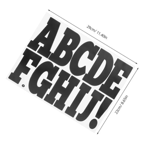 Six Sheets Black 4 Inch Outdoor Alphabet Decals Self Adhesive PVC Vinyl Letters For Signs Mailboxes And Dorm Doors Easy Peel And Stick Weatherproof Durable Outdoor Lettering Residue Free Repositioning DIY Ready, black A-Z sheet