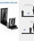 Sliding Barn Door Bottom Floor Guide With Adjustable U Shaped Flat Bottom For Quiet Smooth Operation Wall Mounted Black Finish Dual Sided Concealed Pulleys For Gentle Door Sliding Space Saving Lightweight Design Easy To Install 1 Piece showing product dimensions