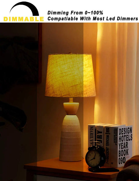 No Flicker G9 LED Bulbs 6W in table lamp showing dimmable warm white light effect in cozy room