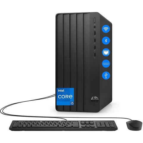 Fast Home Office Desktop Tower With Intel i5-12500 6-Core, 8GB RAM, 256GB PCIe SSD, Built-In WiFi Bluetooth, Keyboard And Mouse Included
