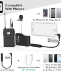 Wireless Microphone System With Headset And Lapel Mics UHF Beltpack Transmitter And Receiver 20 Channel Frequencies for phones