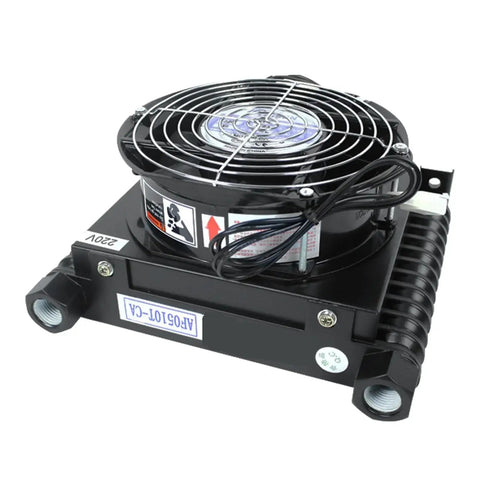 Beefy Air Cooled Hydraulic Oil Cooler Radiator For CNC Systems With 1.2 Kilowatts Cooling Power 10 Liters Per Minute Flow 1 MPa Working Pressure DC 24V Heavy Duty Heat Exchanger For Efficient Shock Absorption