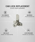 Durable Zinc Alloy Cam Lock for Cabinets and Mailboxes with silver finish showing lock body and installation features