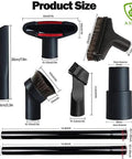 Eight Piece Vacuum Attachment Kit For One And A Quarter Inch Vacuums Including Crevice Tool, Horsehair Round Brush, Utility Nozzle