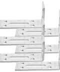 Six Pack Stainless Steel L Shaped Shelf Brackets with Slotted Holes Adjustable Corner Braces for Wood Shelves and Furniture