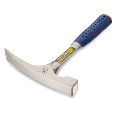 20 Oz Masonry Hammer With Forged Steel Construction And Shock Reduction Grip Pro Grade Workhorse Bricklaying And Chipping Tool USA Made