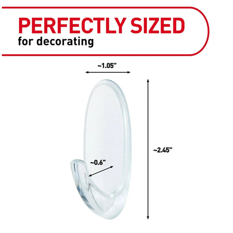 Medium Clear Damage Free Hanging Hooks Set With Six Hooks And Clear Strips For Easy Clean Wall Mounts Strong Yet Removable No Nails Needed Ideal For Dorms Apartments And Home Organization