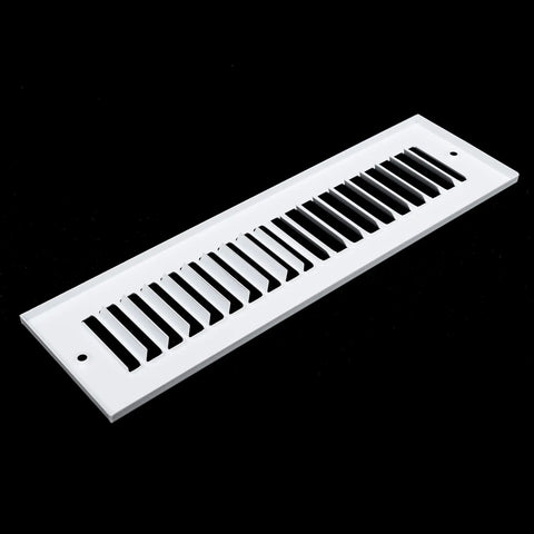 Toe Kick Vent Cover For 2x10 Duct Opening No Fuss Fit Cabinet Toe Kick Space Register Grille For HVAC Off White, angled view