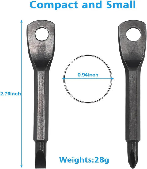2-Pack Keychain Screwdriver Set Ultra Compact Pocket Tool For Glasses Electronics Repair Phones Quick Fixes Stainless Steel EDC Gift
