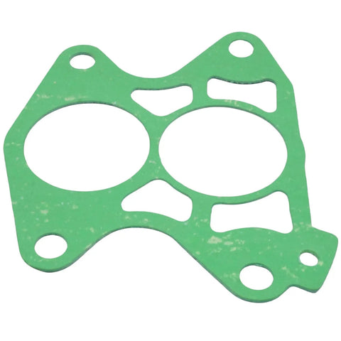 Outboard Thermostat Gasket for Yamaha 2 Stroke Motors 75-225 HP, green gasket with multiple holes, model 688-12414-00