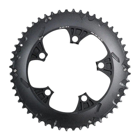 Red 22 52T Chainring With 110mm BCD YAW, Two Pin Positions, 7000 Series Aluminum shown in close-up view