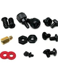 Slick Desktop PC Assembly Screwdriver Kit With Motherboard Mounting Screws Brass Standoffs Insulating Washers Precision Driver Thermal Grease And Tough Cable Ties For Stress Free DIY Rig Builds, showing various screws and standoffs.