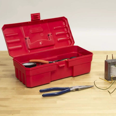 12 Inch Plastic ProBox Toolbox For Tools Hobby And Craft Storage Red Grab And Go Organizer For Hand Tools Nail Polish Hobby Paint Kids Toys First Aid Supplies Durable Industrial Grade Plastic With Safe Rounded Edges